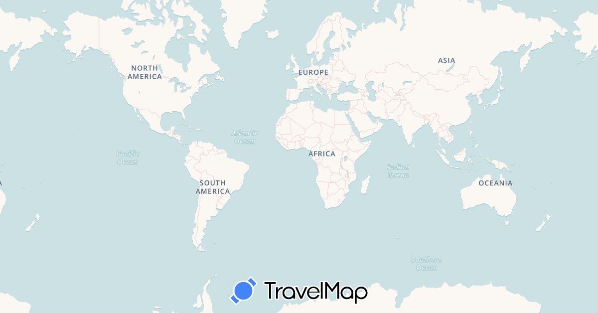 TravelMap itinerary: driving, bus, plane, cycling, train, hiking, boat, hitchhiking in Albania, Antarctica, Argentina, Bulgaria, Bolivia, Chile, Colombia, Germany, Ecuador, Spain, France, Georgia, French Guiana, Greece, Croatia, Italy, Montenegro, Macedonia, Peru, Romania, Slovenia, Suriname (Antarctica, Asia, Europe, South America)